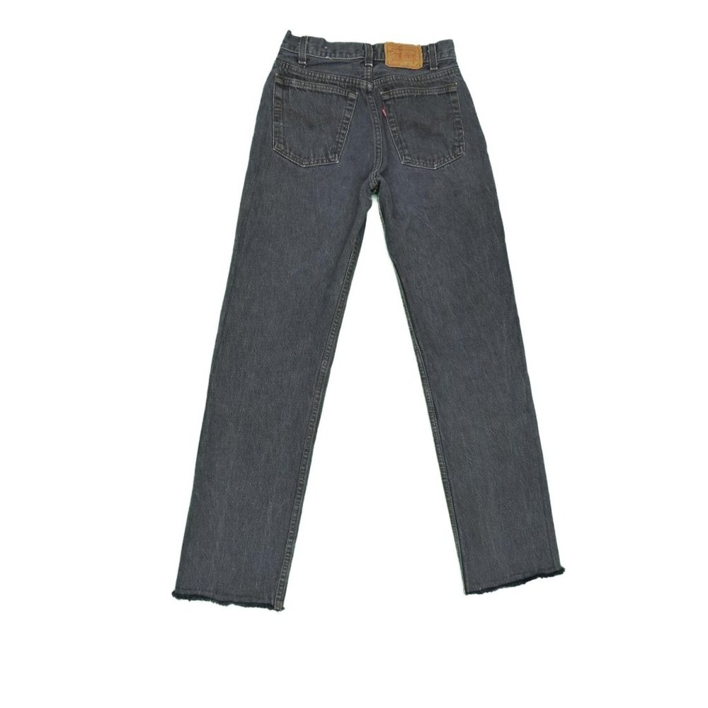 1990s Vintage Levis 701 Charcoal Black Jeans 25x29.5 - Picture 2 of 2